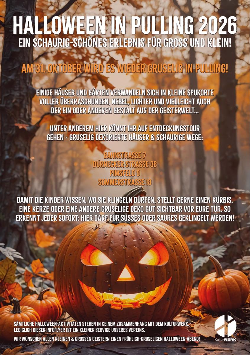 Infoflyer Halloween in Pulling am 31. Oktober 2026